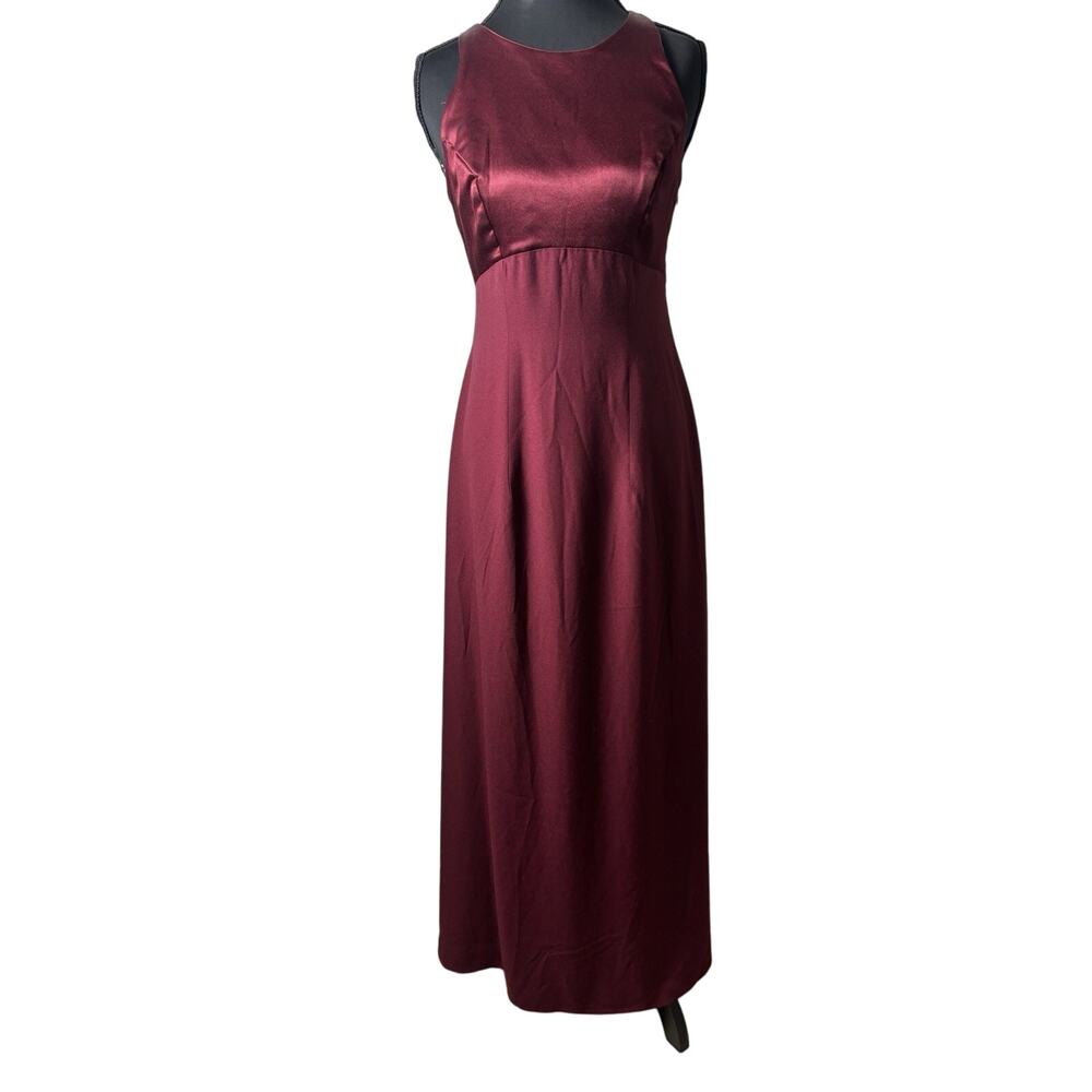 Levkoff Wine Chiffon gown maxi dress Size 2.